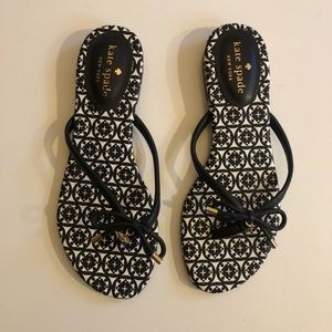 Kate Spade Black and White Flip Flops